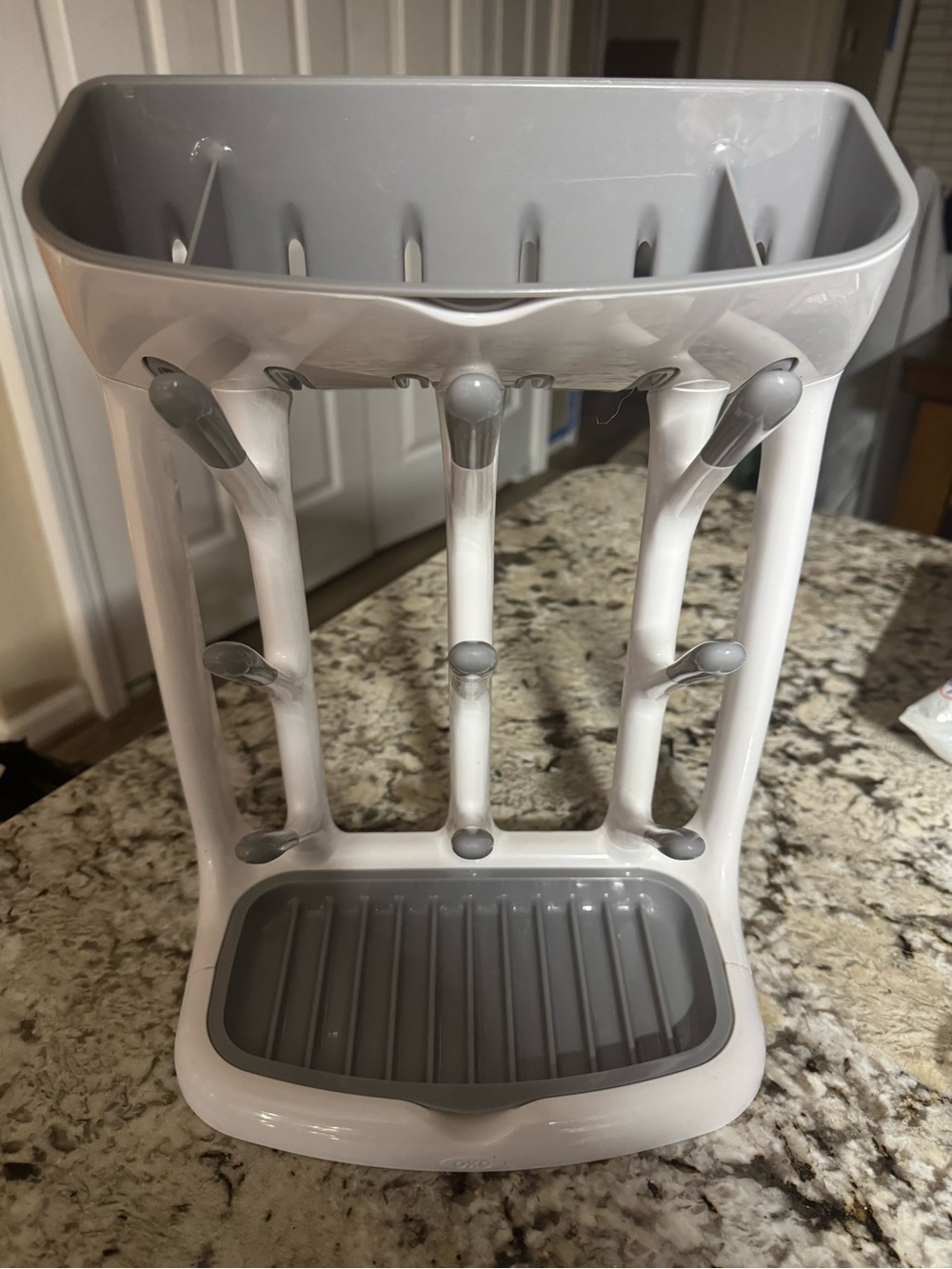 Oxo White and Gray Baby Bottle Drying Rack